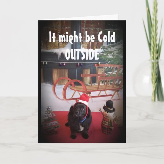 CARTES POUR FÊTES ANNUELLES JE VOUS GARDERAI "CHAUD" À NOËL (Devant)