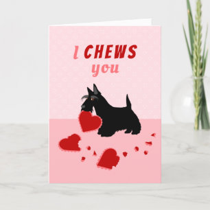 Cartes Pour Fêtes Annuelles Je vous mâche Scottish Terrier Valentine's Day