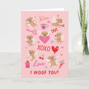 Cartes Pour Fêtes Annuelles Je Vous Malheur Les anges Chiots La Saint-Valentin