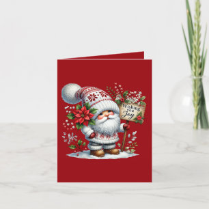 Cartes Pour Fêtes Annuelles Je vous souhaite joie Noël gnome ajouter un messag