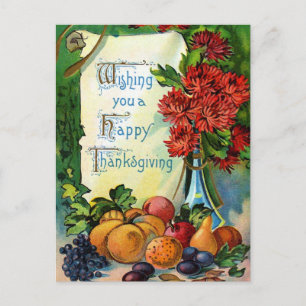 Cartes Pour Fêtes Annuelles "Je vous souhaite un Bon thanksgiving" Vintage