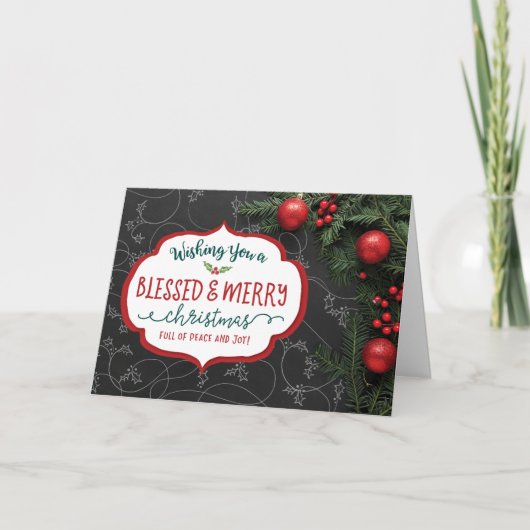 Cartes Pour Fêtes Annuelles Je vous souhaite un Noël béni et joyeux (Devant)