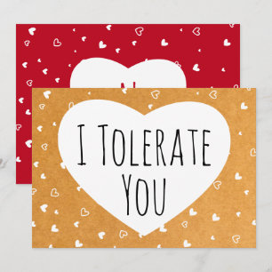 Cartes Pour Fêtes Annuelles Je Vous Tolère Drôle Vday Sarcastique
