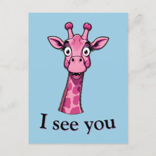 Cartes Pour Fêtes Annuelles Je vous vois - Style Giraffe