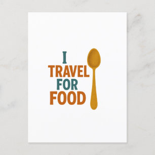 Cartes Pour Fêtes Annuelles Je Voyage Pour La Nourriture - Vintage Spoon Avent
