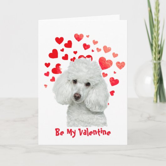 Cartes Pour Fêtes Annuelles Je Woof Vous Aime Vous Poodle Chien Saint-Valentin (Devant)