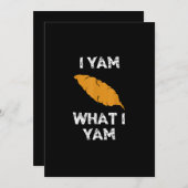 Cartes Pour Fêtes Annuelles Je Yam Ce Que Je Yam Funny Thanksgiving (Devant / Derrière)