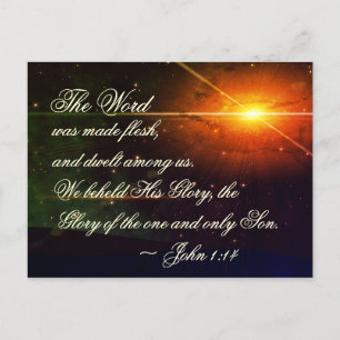 Cartes Pour Fêtes Annuelles Jean 1:14 La Parole Devint Chair, Verset Biblique
