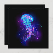 Cartes Pour Fêtes Annuelles Jellyfish éclatante couleur (Devant / Derrière)