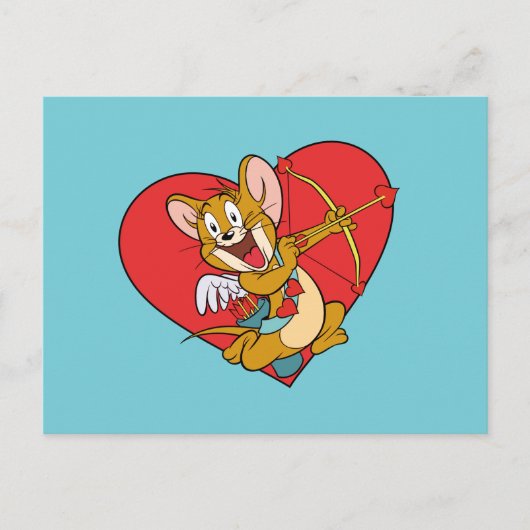 Cartes Pour Fêtes Annuelles Jerry Mouse habillée en Valentine Cupide (Devant)