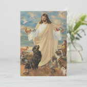 Cartes Pour Fêtes Annuelles Jésus Avec Les Animaux (Debout devant)