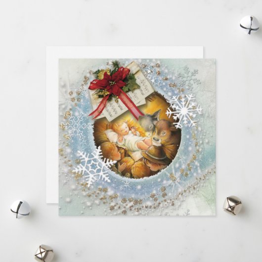 Cartes Pour Fêtes Annuelles Jésus bébé (Devant/Arrière en situation)