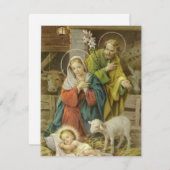 Cartes Pour Fêtes Annuelles Jésus bébé de Noël vintage (Devant / Derrière)