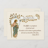 Cartes Pour Fêtes Annuelles Jésus Bon Pasteur Écriture Citation Miséricorde di (Devant / Derrière)