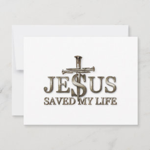 Cartes Pour Fêtes Annuelles Jésus-Christ a sauvé ma vie Cadeau pour femmes hom