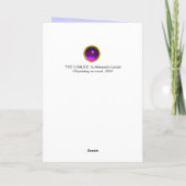 CARTES POUR FÊTES ANNUELLES JÉSUS CHRIST, LA CHALICE (Dos)