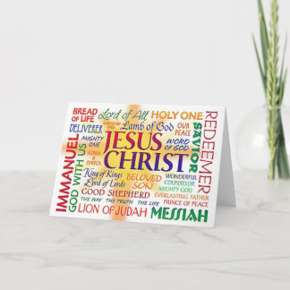 CARTES POUR FÊTES ANNUELLES JÉSUS CHRIST, NOM AU-DESSUS DE TOUS LES NOMS