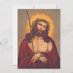 Cartes Pour Fêtes Annuelles Jésus Couronné d'Épines Art Sombre