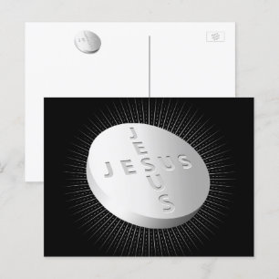 Cartes Pour Fêtes Annuelles Jesus Cures guérit la pilule - Foi chrétienne Prie