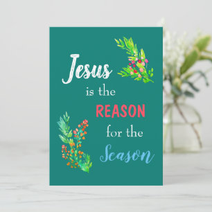 Cartes Pour Fêtes Annuelles Jésus est la raison de la saison Bible de Noël