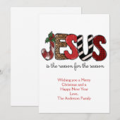 Cartes Pour Fêtes Annuelles Jésus est la raison de la saison Noël (Devant / Derrière)