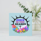 Cartes Pour Fêtes Annuelles Jésus est la raison - La couronne de Pâques (Debout devant)