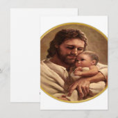 Cartes Pour Fêtes Annuelles Jésus et l'enfant (Devant / Derrière)