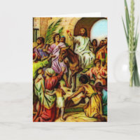 Jésus guide l'âne à Jérusalem