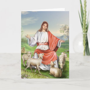 Cartes Pour Fêtes Annuelles Jésus le bon Berger