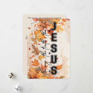 Cartes Pour Fêtes Annuelles Jésus le Chemin la Vérité la Vie Dessin d'Automne
