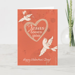 Cartes Pour Fêtes Annuelles Jesus Loves You Custom Valentine's Day Card