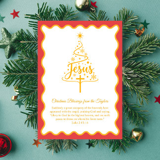 Cartes Pour Fêtes Annuelles Jesus Script Christmas Tree Blessings