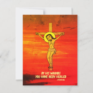 Cartes Pour Fêtes Annuelles "Jésus sur la Croix" Vendredi saint Pâques