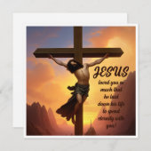 Cartes Pour Fêtes Annuelles Jésus sur une foi chrétienne croisée (Devant / Derrière)