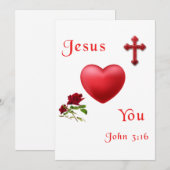 Cartes Pour Fêtes Annuelles jésus t'aime (Devant / Derrière)