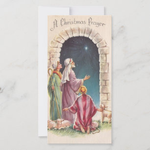 Cartes Pour Fêtes Annuelles Jésus vintage Une prière de Noël