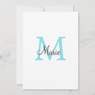 Cartes Pour Fêtes Annuelles jeté simple minimal ajouter nom monogramme rose ro