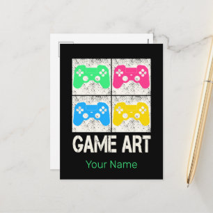Cartes Pour Fêtes Annuelles Jeu Art Vintage Gamepad Retro Contrôleur Gamepad