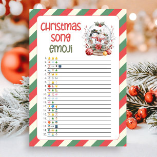 Cartes Pour Fêtes Annuelles Jeu de devinette de Noël avec des émoticônes de ch