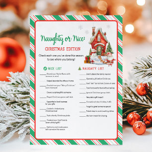 Cartes Pour Fêtes Annuelles Jeu de fête de Noël: méchant ou gentil