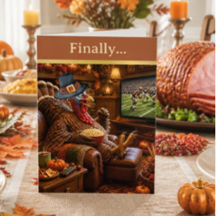 Cartes Pour Fêtes Annuelles Jeu de football drôle de dinde de Thanksgiving