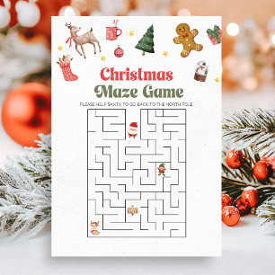 Cartes Pour Fêtes Annuelles Jeu de Labyrinthe de Noël