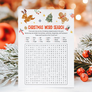 Cartes Pour Fêtes Annuelles Jeu de mots cachés pour la fête de Noël