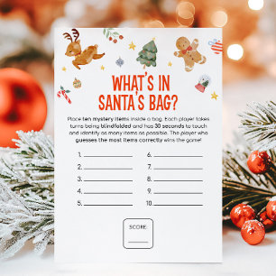 Cartes Pour Fêtes Annuelles Jeu de Noël Qu'est-ce qu'il y a dans le sac du Pèr