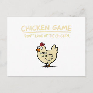 Cartes Pour Fêtes Annuelles Jeu de poulet Ne regardez pas le poulet drôle de p