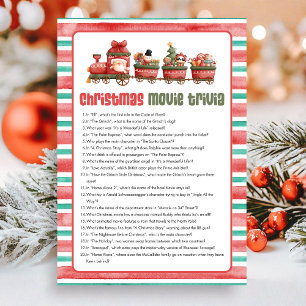 Cartes Pour Fêtes Annuelles Jeu de quiz de film de Noël