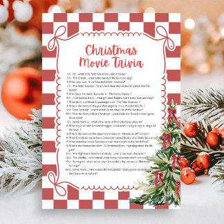 Cartes Pour Fêtes Annuelles Jeu de quiz de film de Noël