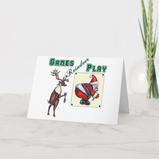 Cartes Pour Fêtes Annuelles Jeu de renne de jeux (Devant)