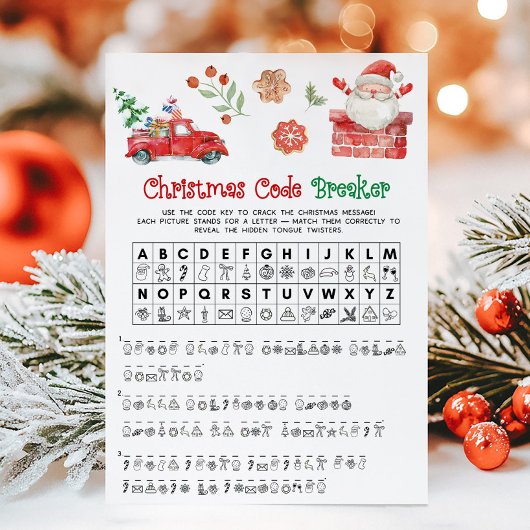 Cartes Pour Fêtes Annuelles Jeu de rupture de code de Noël du Père Noël