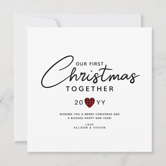 Cartes Pour Fêtes Annuelles Jeu de script moderne Premier Noël (Devant)